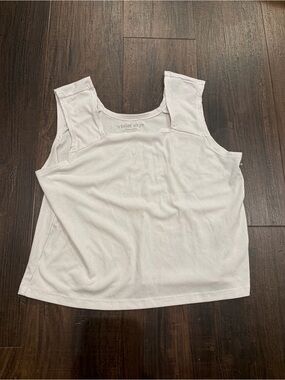Violet Sky Ribbed Cropped Tank White Girls XL 14-16